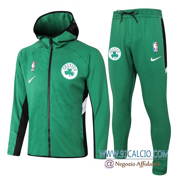 Tuta Allenamento Boston Celtics Verde 2020 2021 Giacca con cappuccio + Pantaloni