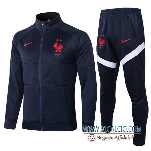 Tuta Allenamento Francia Blu Royal 2020 2021 Giacca + Pantaloni
