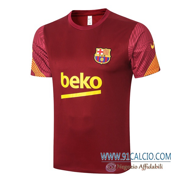 T Shirt Allenamento FC Barcellona Rosso 2020 2021 | 91calcio