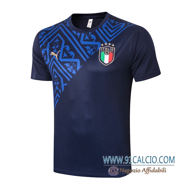 T Shirt Allenamento Italia Blu Royal 2020 2021