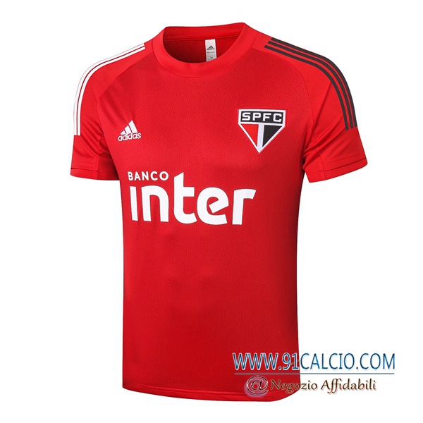T Shirt Allenamento Sao Paulo FC Rosso 2020 2021