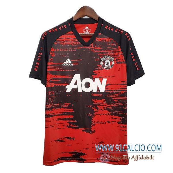 T Shirt Allenamento Manchester United Nero/Rosso 2020 2021 | 91calcio