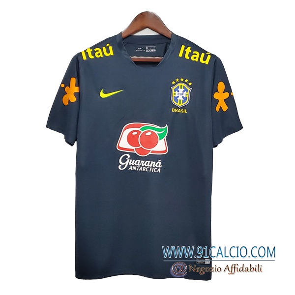 T Shirt Allenamento Brasile Grigio Scuro 2020 2021
