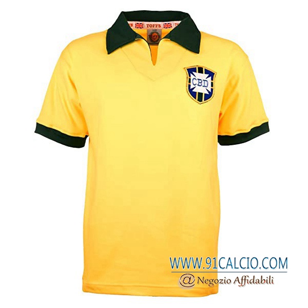 Maglie Calcio Brasile Retro Coupe du monde Prima 1958