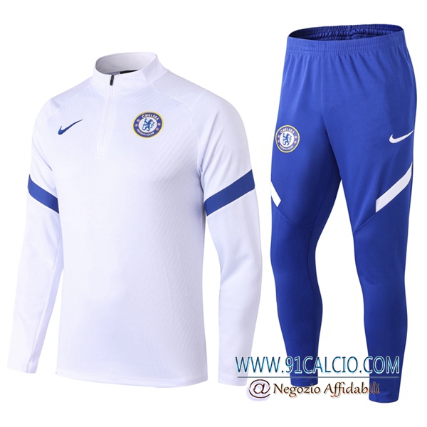 Tuta Allenamento FC Chelsea Bianco 2020 2021 + Pantaloni