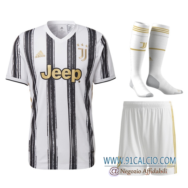 kit Maglia Calcio Juventus Prima (Pantaloncini Calzinii) 2020 21