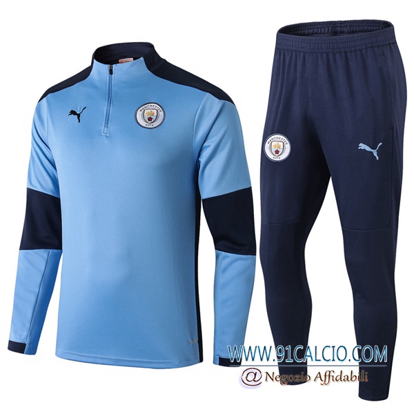 Tuta Allenamento Manchester City Blu 2020 2021 Pantaloni | 91calcio