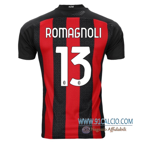 Maglia Calcio Milan AC (ROMAGNOLI 13) Prima 2020 2021 | 91calcio