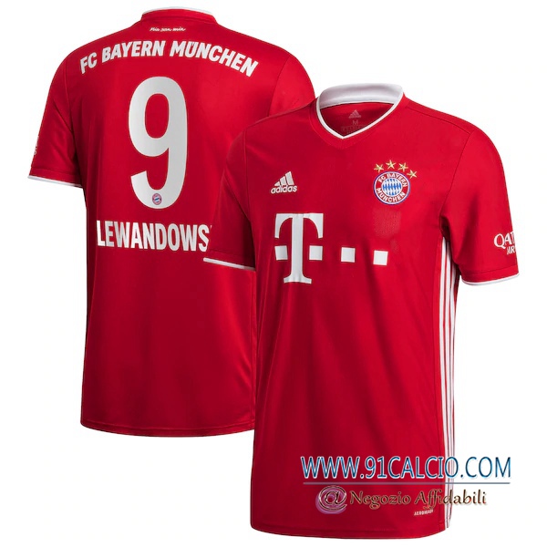Maglie Calcio Bayern Monaco (Lewandowski 9) Prima 2020 2021
