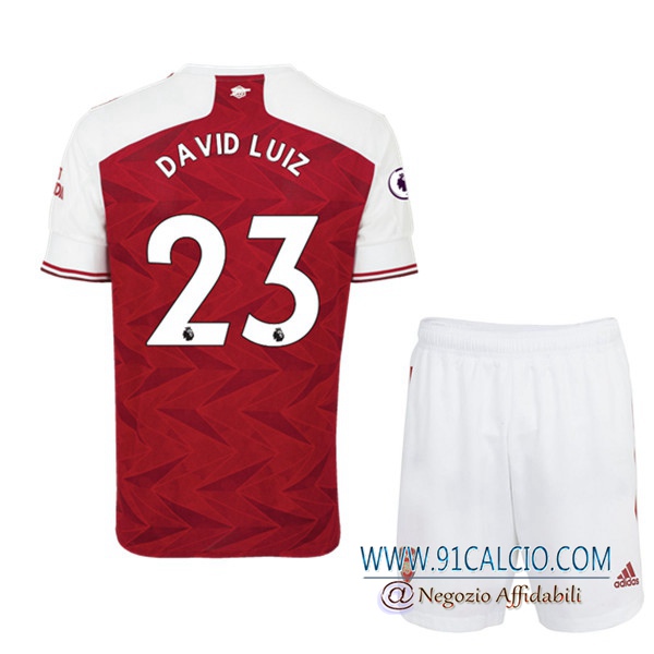 Maglia Calcio Arsenal (David Luiz 23) Bambino Prima 2020 2021 ...