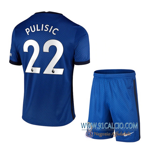 Maglia Calcio FC Chelsea (Pulisic 22) Bambino Prima 2020 2021 ...