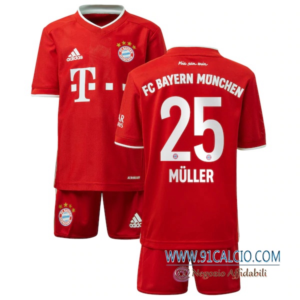 Maglia Calcio Bayern Monaco (Muller 25) Bambino Prima 2020 2021 ...