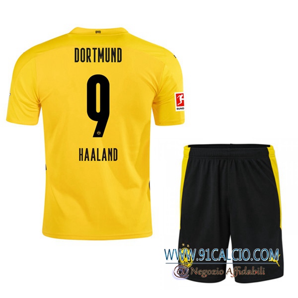 Maglie Calcio Dortmund BVB (HAALAND 9) Bambino Prima 2020 2021