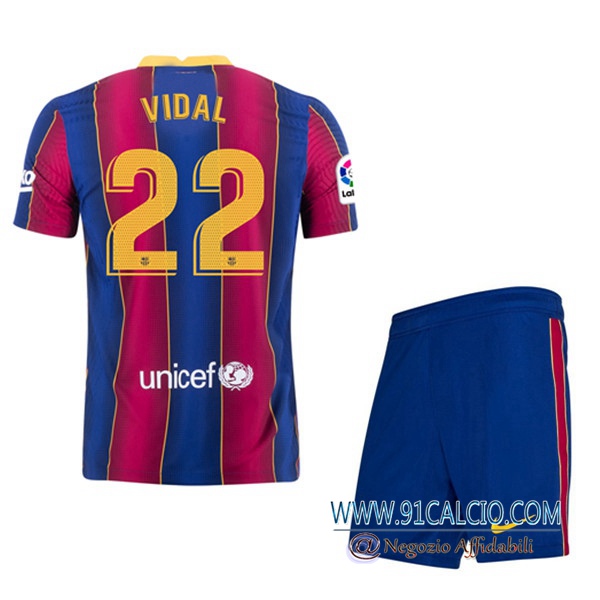 Maglia Calcio FC Barcellona (VIDAL 22) Bambino Prima 2020 2021 ...