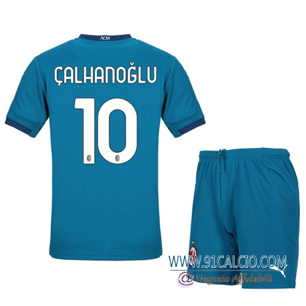 Maglia Calcio Milan AC (CALHANOGLU 10) Bambino Seconda 2020 2021 ...