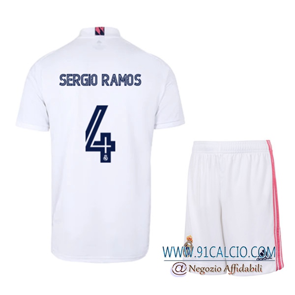 Maglia Calcio Real Madrid (SERGIO RAMOS 4) Bambino Prima 2020 2021 ...