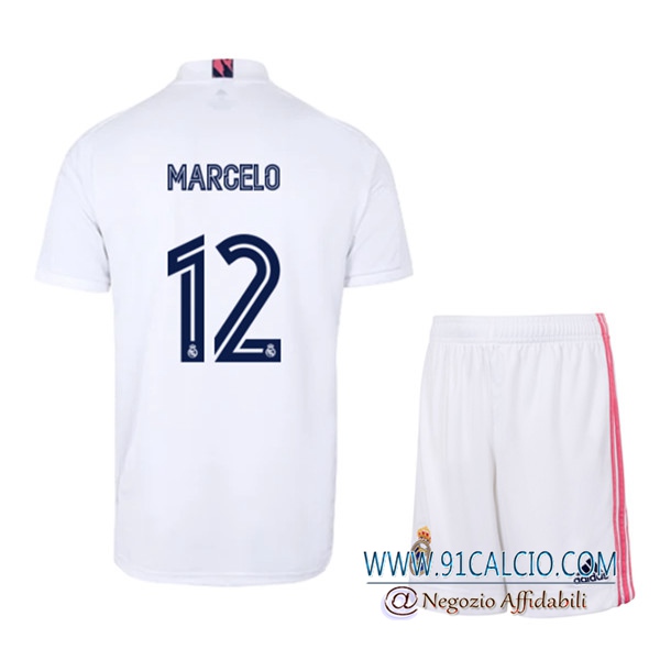 Maglia Calcio Real Madrid (MARCELO 12) Bambino Prima 2020 2021 ...