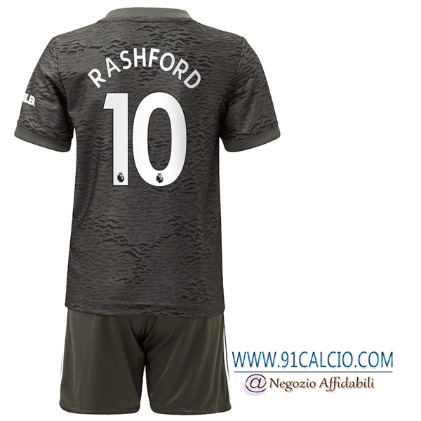 Maglia Calcio Manchester United (Rashford 10) Bambino Seconda 2020 ...