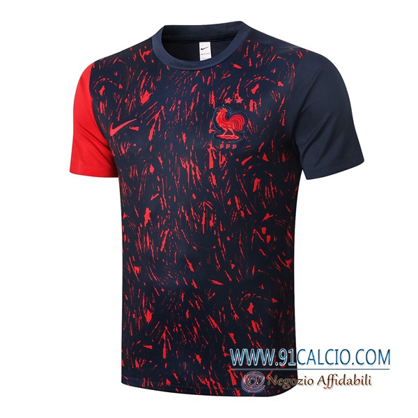 T Shirt Allenamento Francia Rosso Nero 2020 2021 | 91calcio