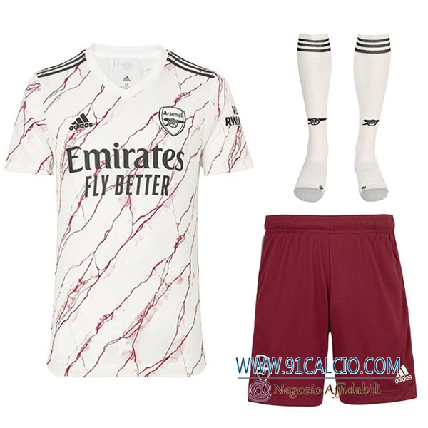 Kit Maglie Calcio Arsenal Seconda (Pantaloncini+Calzettoni) 2020/2021