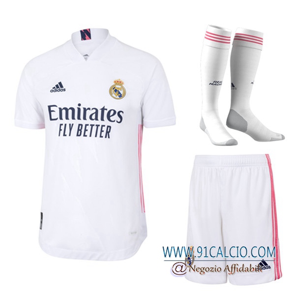 Kit Maglia Calcio Real Madrid Prima (Pantaloncini Calzettoni) 2020 ...
