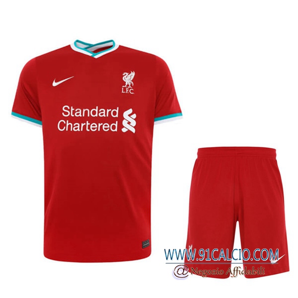 Kit Maglia Calcio FC Liverpool Prima + Pantaloncini 2020 2021