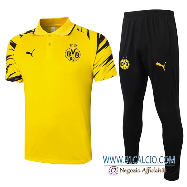 Kit Maglia Polo Dortmund BVB + Pantaloni Giallo 2020 2021