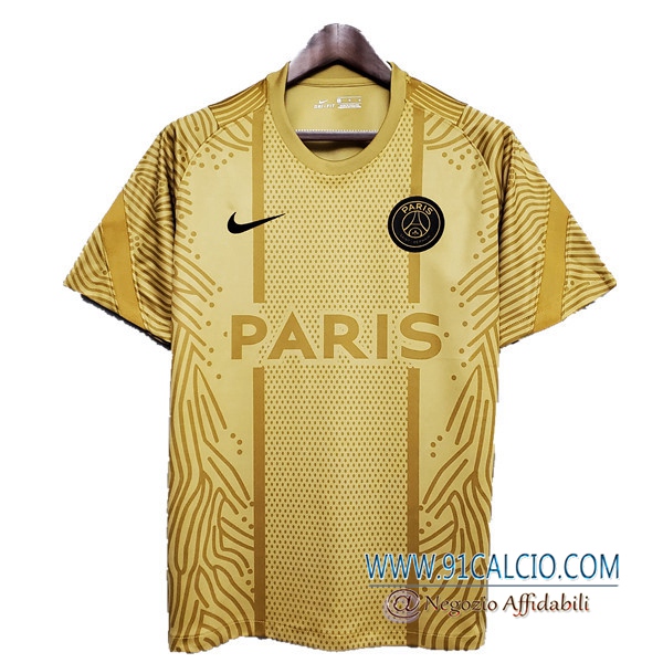 T Shirt Allenamento Paris PSG Giallo 2020 2021 | 91calcio