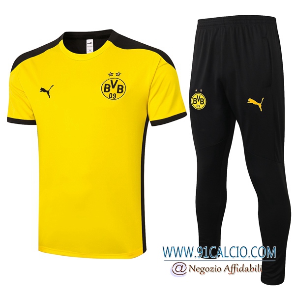 Kit Maglia Allenamento Dortmund BVB + Pantaloni Giallo 2020 2021