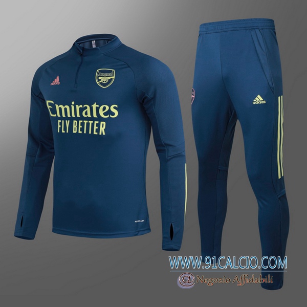 Tuta Allenamento Arsenal Bambino Blu 2020 2021 | Felpa + Pantaloni