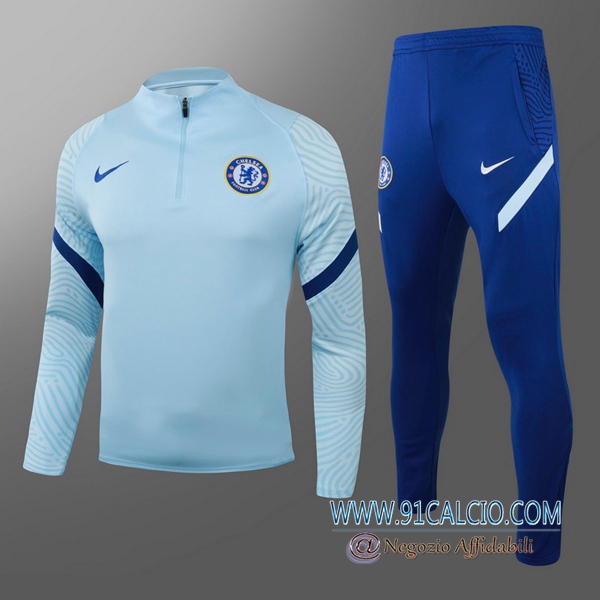 Tuta Allenamento FC Chelsea Bambino Blu 2020 2021 | Felpa + Pantaloni