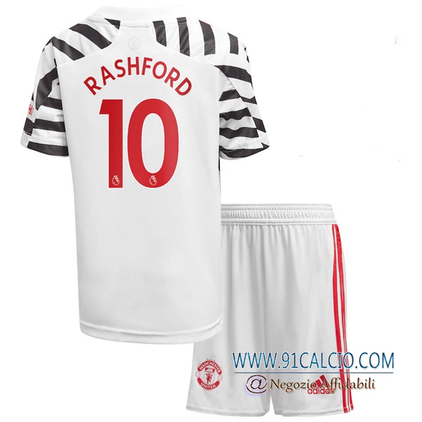 Maglia Calcio Manchester United (Rashford 10) Bambino Terza 2020 ...