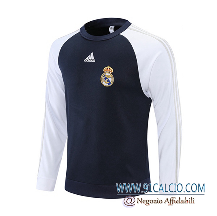 Felpa Allenamento Training Real Madrid Blu Navy/Bianca 2021/2022