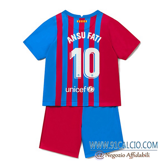 Maglie Calcio FC Barcellona (Ansu Fati 10) Bambino Prima 2021/2022