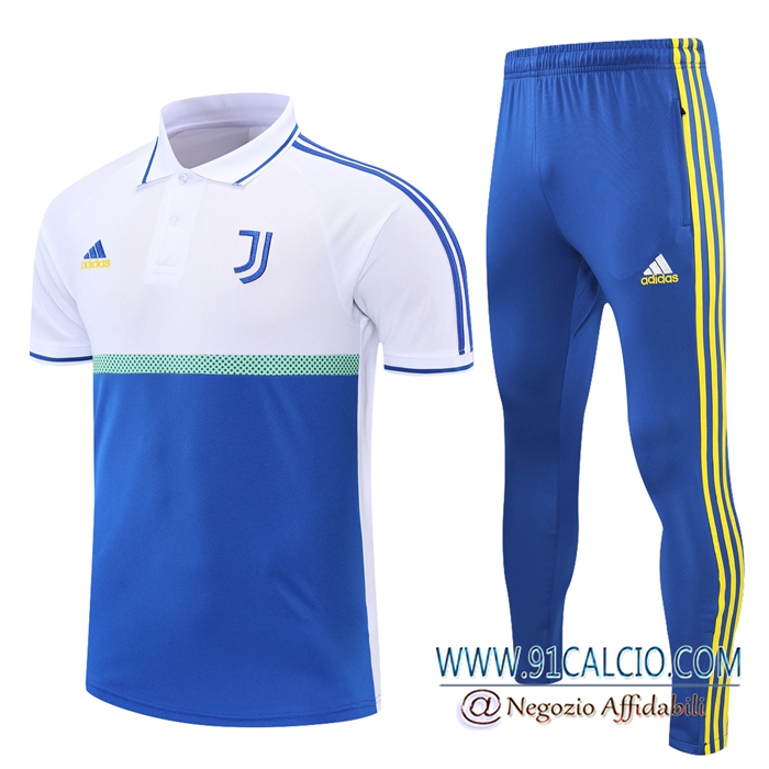 Kit Maglia Polo Juventus + Pantaloni Bianca/Blu 2021/2022