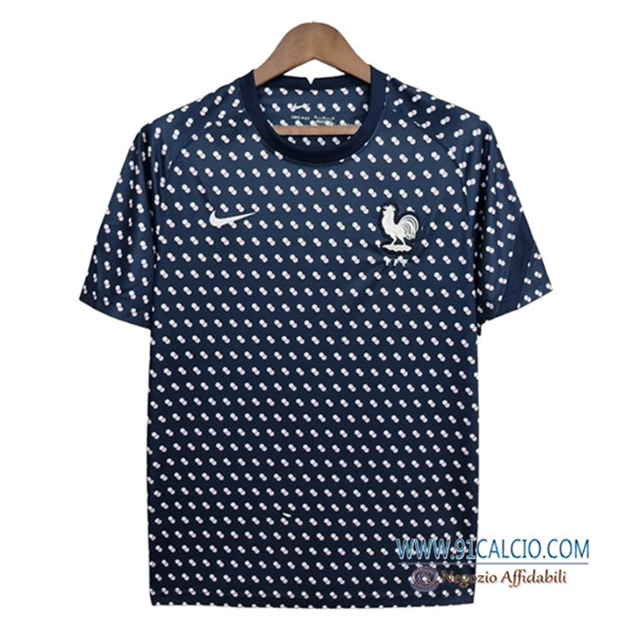 T Shirt Allenamento Francia Nero/Bianco 2022/2023