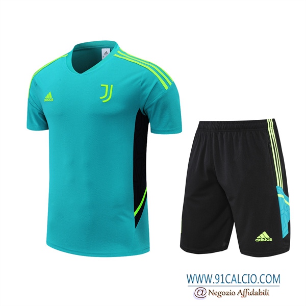 T Shirt Allenamento +Pantaloncini Juventus Verde 2022/2023