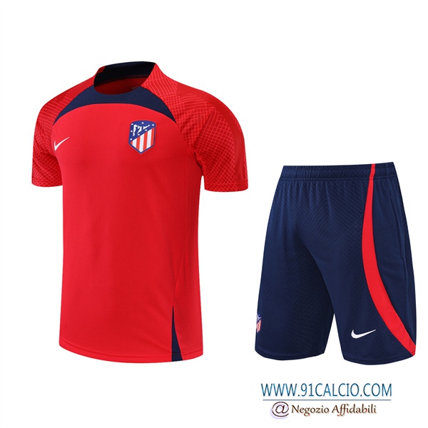 T Shirt Allenamento +Pantaloncini Atletico Madrid Rosso 2022/2023