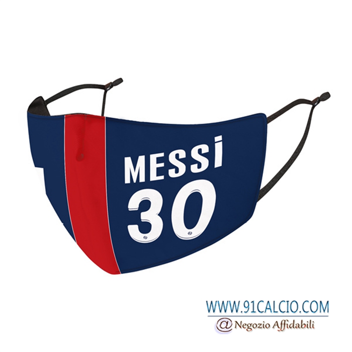 Mascherine Calcio PSG Messi 30 Reutilisable