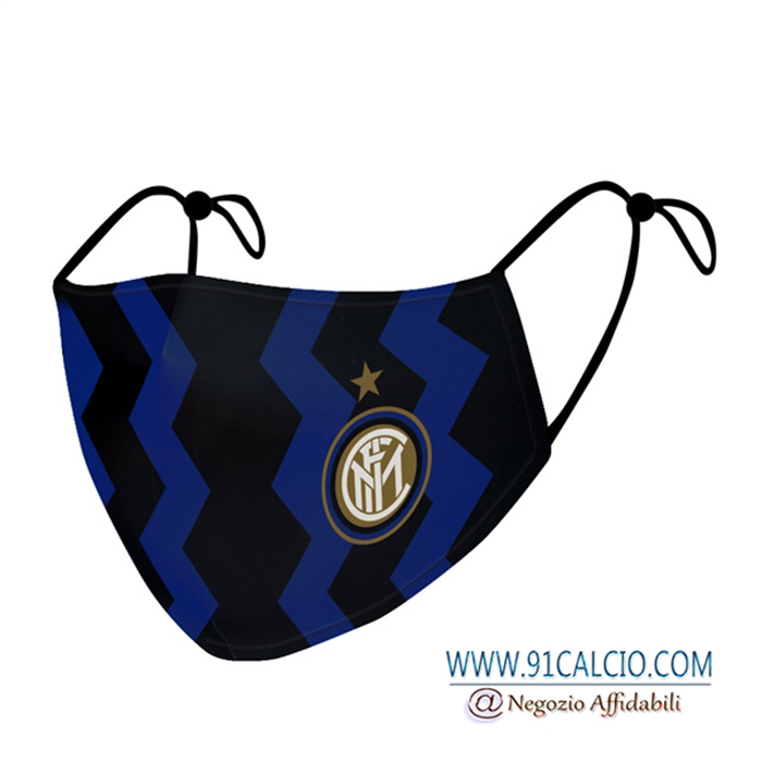 Mascherine Calcio Inter Milan Nero/Blu Reutilisable