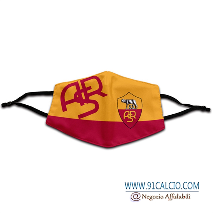 Mascherine Calcio AS Roma Giallo/Rosso Reutilisable Mascherine Calcio AS Roma Giallo/Rosso Reutilisable