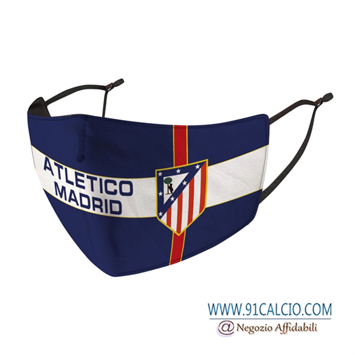 Mascherine Calcio Atletico Madrid Blu/Bianco Reutilisable Mascherine Calcio Atletico Madrid Blu/Bianco Reutilisable