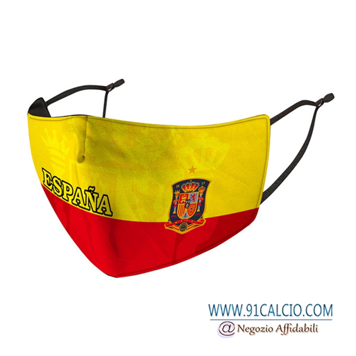 Mascherine Calcio Spagna Giallo/Rosso Reutilisable Mascherine Calcio Spagna Giallo/Rosso Reutilisable