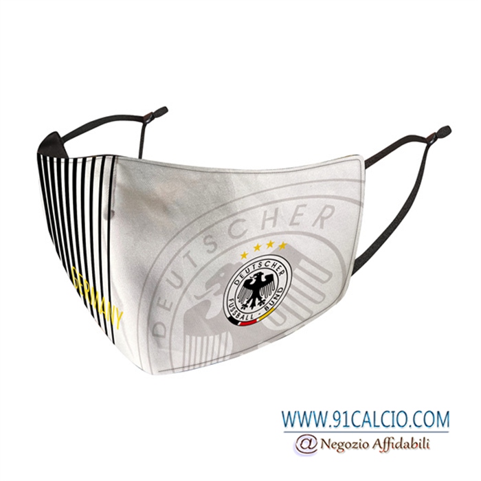 Mascherine Calcio Germania Bianco Reutilisable Mascherine Calcio Germania Bianco Reutilisable