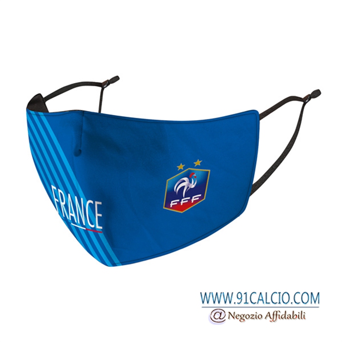 Mascherine Calcio Francia Blu Reutilisable Mascherine Calcio Francia Blu Reutilisable