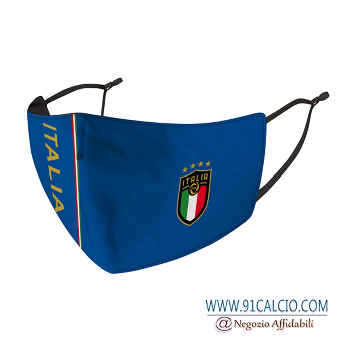 Mascherine Calcio Italia Blu Reutilisable Mascherine Calcio Italia Blu Reutilisable