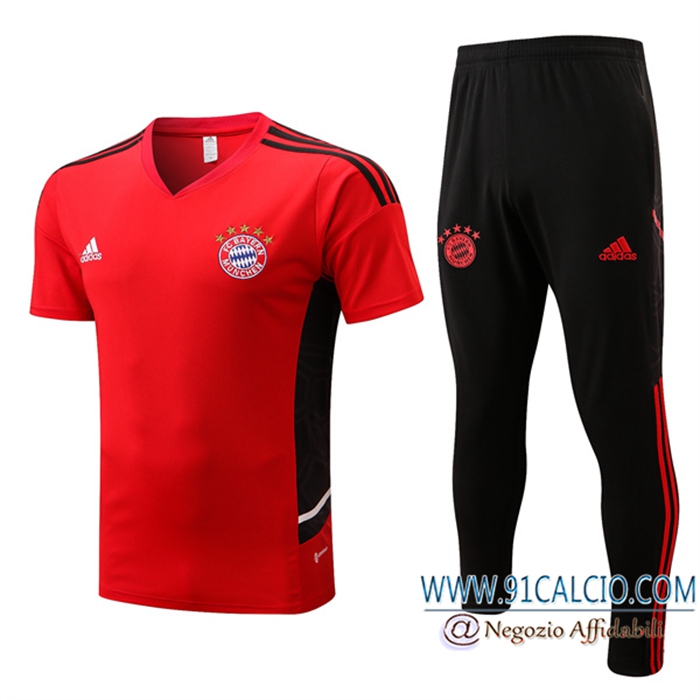 Kit Maglia Allenamento Bayern Monaco + Pantaloni Rosso 2022/2023