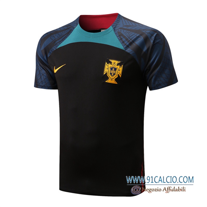 T Shirt Allenamento Portogallo Nero 2022/2023