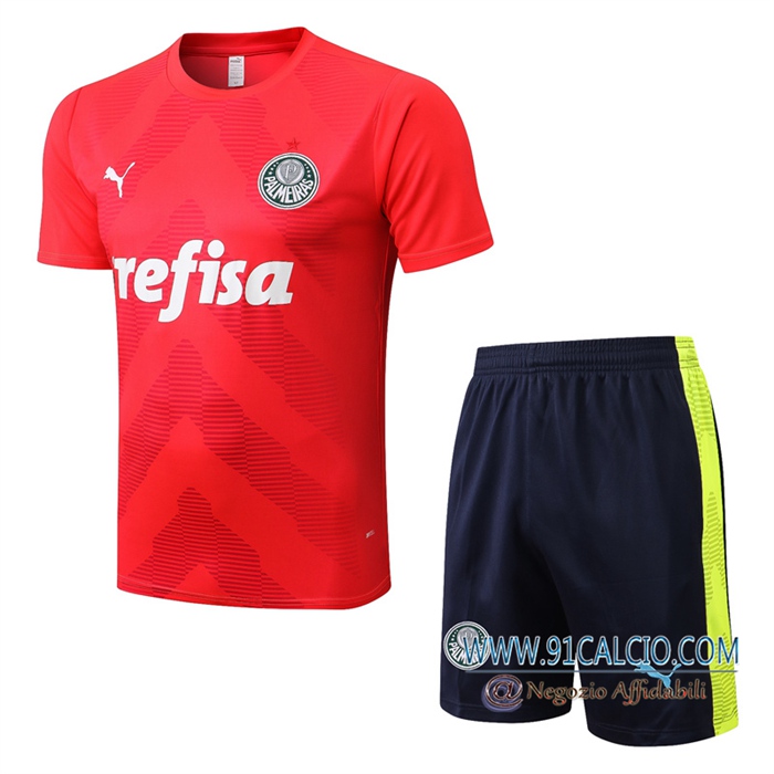 T Shirt Allenamento + Pantaloncini Palmeiras Rosso 2022/2023