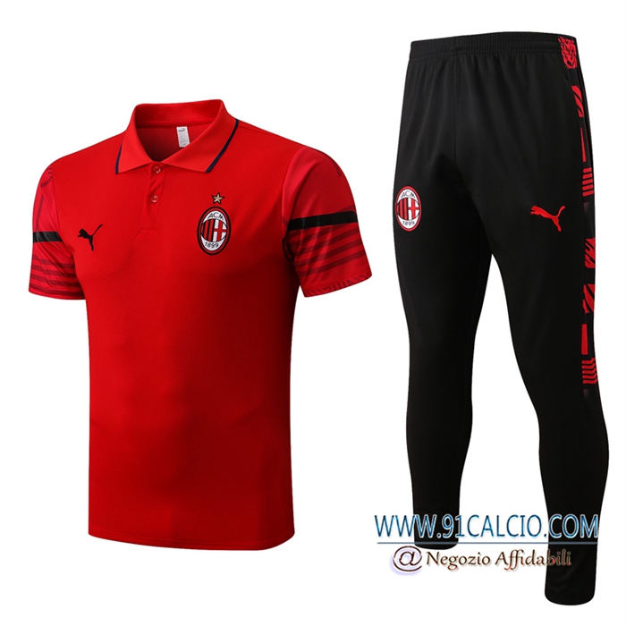 Kit Maglia Polo AC Milan Rosso 2022/2023